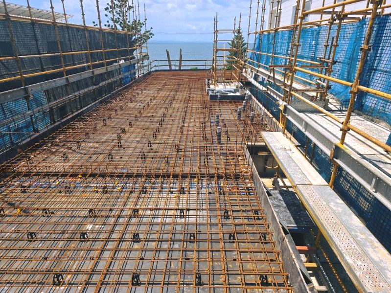 Slab going down, bayside